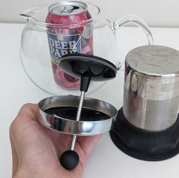 BODUM Assam Clear Glass Tea Press 1 Litre/34 Oz. Stainless Steel Filter Danish - Picture 6 of 8